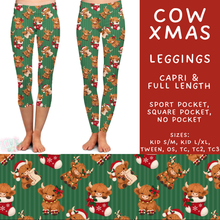 Load image into Gallery viewer, Batch #600 - Jingle all the Way 2 - Closes 10/19 - ETA early/mid Dec - Cow Xmas Full and Capri Length Leggings
