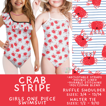 Load image into Gallery viewer, Batch #543 - Pool Party 2 - Closes 6/15 - ETA early/mid August - Crab Stripe Girl's Swimsuit
