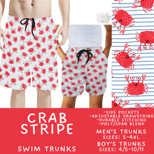 Load image into Gallery viewer, Batch #543 - Pool Party 2 - Closes 6/15 - ETA early/mid August - Crab Stripe Boys' &amp; Men's Swim Trunks
