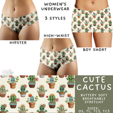 Load image into Gallery viewer, Ready to Ship - Cute Cactus Women&#39;s Underwear - Hipster, High Waist &amp; Boy Short
