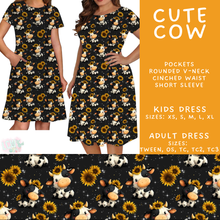 Load image into Gallery viewer, Batch #603 - September Request Run - Closes 10/26 - ETA mid/late Dec - Cute Cow Adult &amp; Kids Dresses
