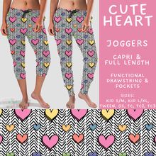 Load image into Gallery viewer, Batch #550 - Fun Run 24 - Closes 7/1 - ETA early Sept - Cute Heart Full and Capri Length Joggers
