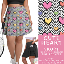Load image into Gallery viewer, Batch #550 - Fun Run 24 - Closes 7/1 - ETA early Sept - Cute Heart Skort
