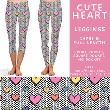 Load image into Gallery viewer, Batch #550 - Fun Run 24 - Closes 7/1 - ETA early Sept - Cute Heart Full and Capri Length Leggings
