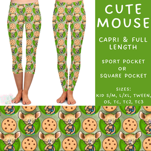 Batch #308 - Storybook Collection 2 - Closes 3/21 - ETA mid May - Cute Mouse Full and Capri Length Leggings