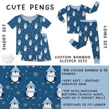 Load image into Gallery viewer, Batch #438 - Little Dreamers Christmas 2 - Closes 10/29 - ETA early Dec - Cute Pengs Bamboo Short and Long Sleeper Set
