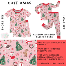 Load image into Gallery viewer, Batch #593 - Little Dreamers Christmas 3 - Closes 10/2 - ETA late Nov - Cute Xmas Bamboo Short and Long Sleeper Set
