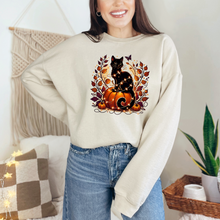 Load image into Gallery viewer, Wholesale Cat with Pumpkin Sweatshirt - Sand Sweatshirt
