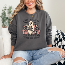 Load image into Gallery viewer, Wholesale Cats, Because People are Creepy Graphic Tee or Sweatshirt - Charcoal Sweatshirt

