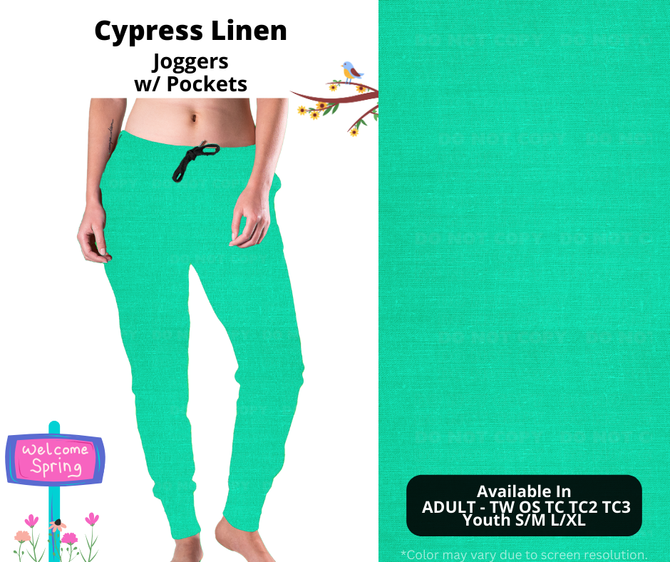 Preorder! Closes 1/8. ETA April. Cypress Linen Joggers