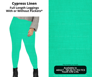 Preorder! Closes 1/8. ETA April. Cypress Linen Full Length Leggings w/wo Pockets