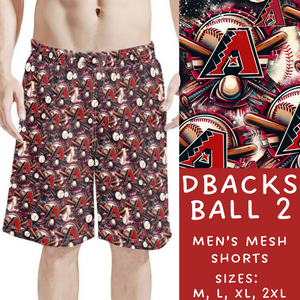 Batch #310 - Men's Baseball Shorts - Closes 3/26 - ETA mid/late May - DBacks Ball 2 Men's Shorts