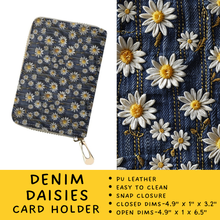 Load image into Gallery viewer, Batch #309 - Card Holders &amp; Mini Backpacks - Closing 3/24 - ETA late May - Denim Daisies Card Holder
