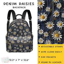 Load image into Gallery viewer, Batch #309 - Card Holders &amp; Mini Backpacks - Closing 3/24 - ETA late May - Denim Daisies Mini Backpack
