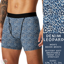 Load image into Gallery viewer, Batch #340 - Comfortable Underwear 4 - Closes 5/16 - ETA early July - Denim Leopard Men&#39;s Boxer Briefs
