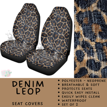 Load image into Gallery viewer, Batch #554 - Car Accessories 3 - Closes 7/10 - ETA early/mid Sept - Denim Leop Vehicle Seat Covers
