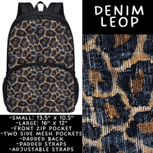 Load image into Gallery viewer, Batch #545 - Back to School 3 - Closes 6/19 - ETA early/mid August - Denim Leop Backpacks
