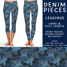 Load image into Gallery viewer, Batch #607 - Fun Run 28 - Closes 11/2 - ETA early Jan - Denim Pieces Full and Capri Length Leggings

