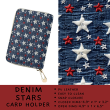 Load image into Gallery viewer, Batch #309 - Card Holders &amp; Mini Backpacks - Closing 3/24 - ETA late May - Denim Stars Card Holder
