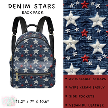 Load image into Gallery viewer, Batch #309 - Card Holders &amp; Mini Backpacks - Closing 3/24 - ETA late May - Denim Stars Mini Backpack
