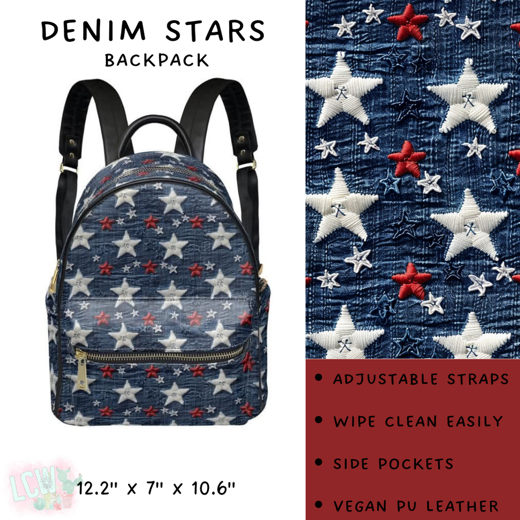 Batch #309 - Card Holders & Mini Backpacks - Closing 3/24 - ETA late May - Denim Stars Mini Backpack