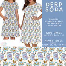 Load image into Gallery viewer, Batch #586 - Cool Characters 18 - Closes 9/16 - ETA mid Nov - Derp Soda Adult &amp; Kids Dresses
