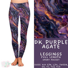 Load image into Gallery viewer, Ready to Ship - Dk Purple Agate Full Length Leggings - Sport Pocket OS
