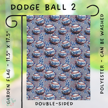 Load image into Gallery viewer, Batch #312 - Strike Out Baseball Flags - Closes 3/28 - ETA late May - Dodge Ball 2 Garden Flag
