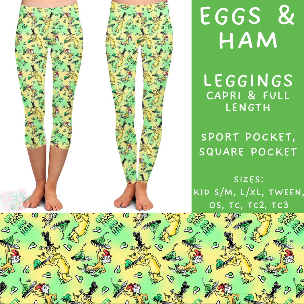 Ready To Ship - Eggs & Ham - Full Length Leggings Sport TC