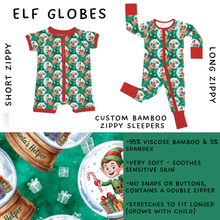 Load image into Gallery viewer, Batch #438 - Little Dreamers Christmas 2 - Closes 10/29 - ETA early Dec - Elf Globes Short and Long Zippy Sleeper
