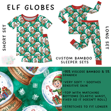Load image into Gallery viewer, Batch #438 - Little Dreamers Christmas 2 - Closes 10/29 - ETA early Dec - Elf Globes Bamboo Short and Long Sleeper Set
