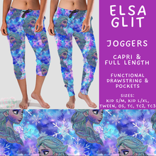Load image into Gallery viewer, Batch #557 - Princess Glitter - Closes 7/17 - ETA mid Sept - Elsa Glit Full and Capri Length Joggers
