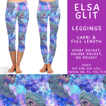 Load image into Gallery viewer, Batch #557 - Princess Glitter - Closes 7/17 - ETA mid Sept - Elsa Glit Full and Capri Length Leggings
