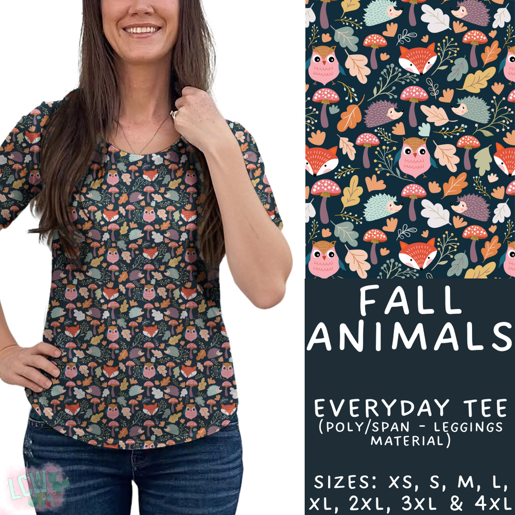 Batch #407 - Fall Fun 2 - Closes 9/4 - ETA mid/late October - Fall Animals Everyday Tee