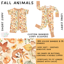 Load image into Gallery viewer, Ready to Ship - Fall Animals Long Zippy Sleeper - 2T
