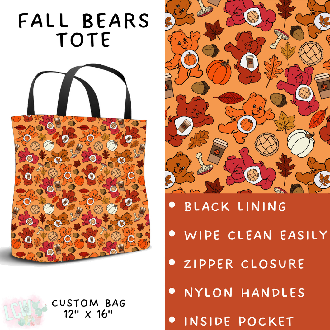 Batch #409 - Character Fall 2 - Closes 9/8 - ETA late October - Fall Bears Tote