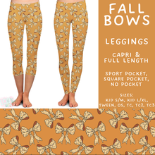 Load image into Gallery viewer, Batch #575 - Fun Run 26 - Closes 8/26 - ETA late October - Fall Bows Full and Capri Length Leggings
