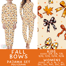Load image into Gallery viewer, Batch #580 - Fall Family Pajamas 2 - Closes 9/4 - ETA early Nov - Fall Bows Women's &amp; Kid's Pajama Set
