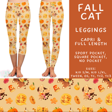 Load image into Gallery viewer, Batch #582 - Hello Fall 3 - Closes 9/7 - ETA early Nov - Fall Cat Full and Capri Length Leggings
