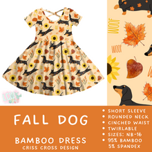 Load image into Gallery viewer, Ready to Ship - Fall Dog Criss-Cross Bamboo Dress - 5T
