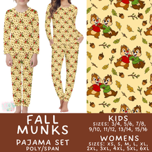 Load image into Gallery viewer, Batch #580 - Fall Family Pajamas 2 - Closes 9/4 - ETA early Nov - Fall Munks Women's &amp; Kid's Pajama Set
