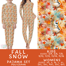 Load image into Gallery viewer, Batch #580 - Fall Family Pajamas 2 - Closes 9/4 - ETA early Nov - Fall Snow Women's &amp; Kid's Pajama Set
