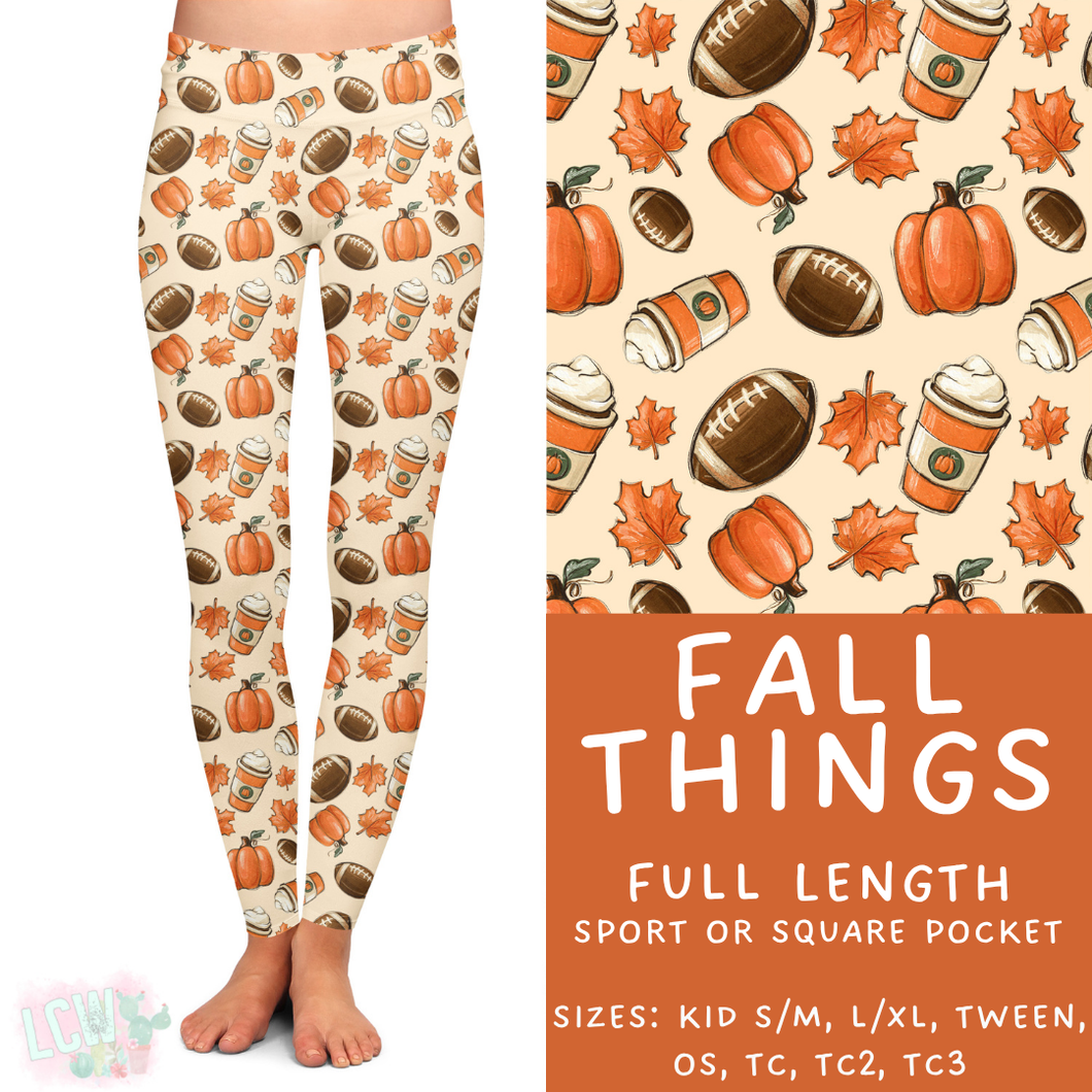 Ready to Ship - Fall Things Full Length Leggings - Sport Pocket OS & Square Pocket TC2