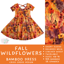 Load image into Gallery viewer, Ready to Ship - Fall Wildflowers Criss-Cross Bamboo Dress - 3T, 4T &amp; 5T
