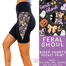 Load image into Gallery viewer, Batch #568 - Halloween Spooky Sets 3 - Closes 8/12 - ETA early October - Feral Ghoul Side Panel Biker Shorts
