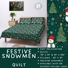 Load image into Gallery viewer, Batch  #410 - Cozy Quilts - Closes 9/10 - ETA late October - Festive Snowmen Quilt
