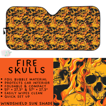 Load image into Gallery viewer, Batch #554 - Car Accessories 3 - Closes 7/10 - ETA early/mid Sept - Fire Skulls Windshield Sun Shade
