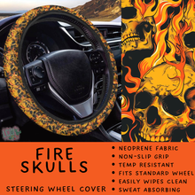 Load image into Gallery viewer, Batch #554 - Car Accessories 3 - Closes 7/10 - ETA early/mid Sept - Fire Skulls Steering Wheel Cover
