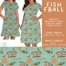 Load image into Gallery viewer, Batch #592 -  Fun Run 27 - Closes 9/30 - ETA late Nov - Fish FBall Adult &amp; Kids Dresses
