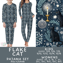 Load image into Gallery viewer, Batch #584 - Christmas Family Pajamas - Closes 9/11 - ETA mid Nov - Flake Cat Womens &amp; Kids Pajama Set
